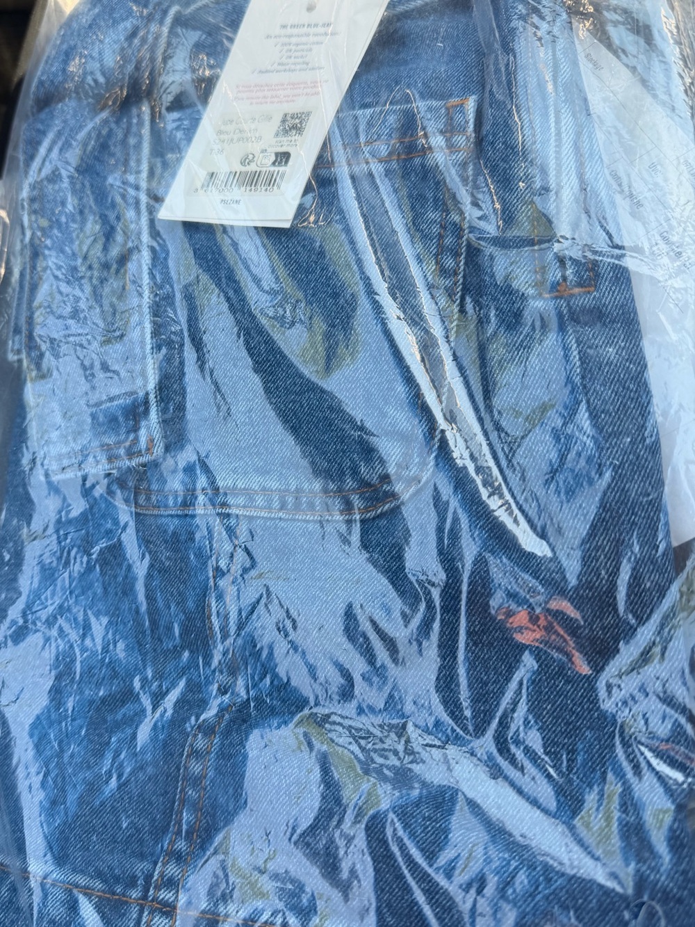 Sezane Blue Denim Tie-Belt Mini Skirt - Picture 3 of 4